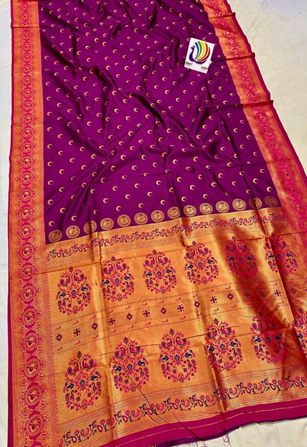 Chandrakor Brocade Paithani Purple Pink (2)