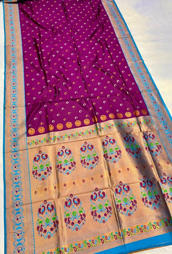 Chandrakor Brocade Paithani Purple Sky (2)