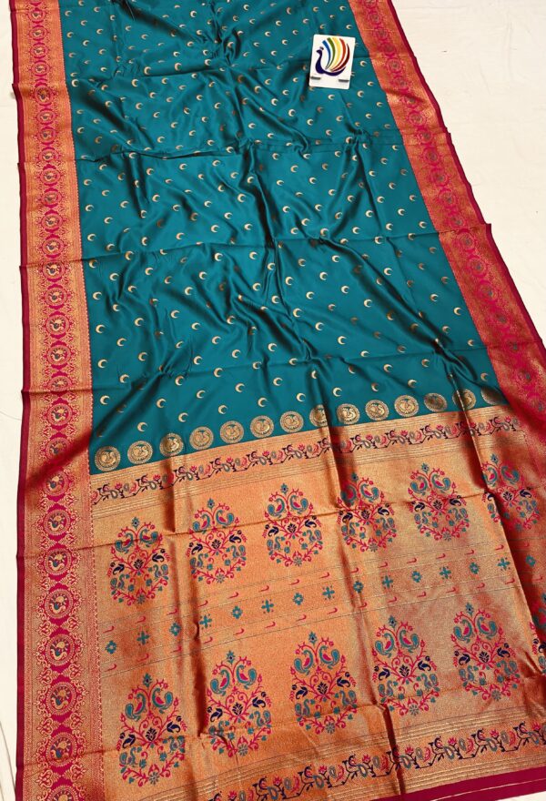 Chandrakor Brocade Paithani Rama Red (2)