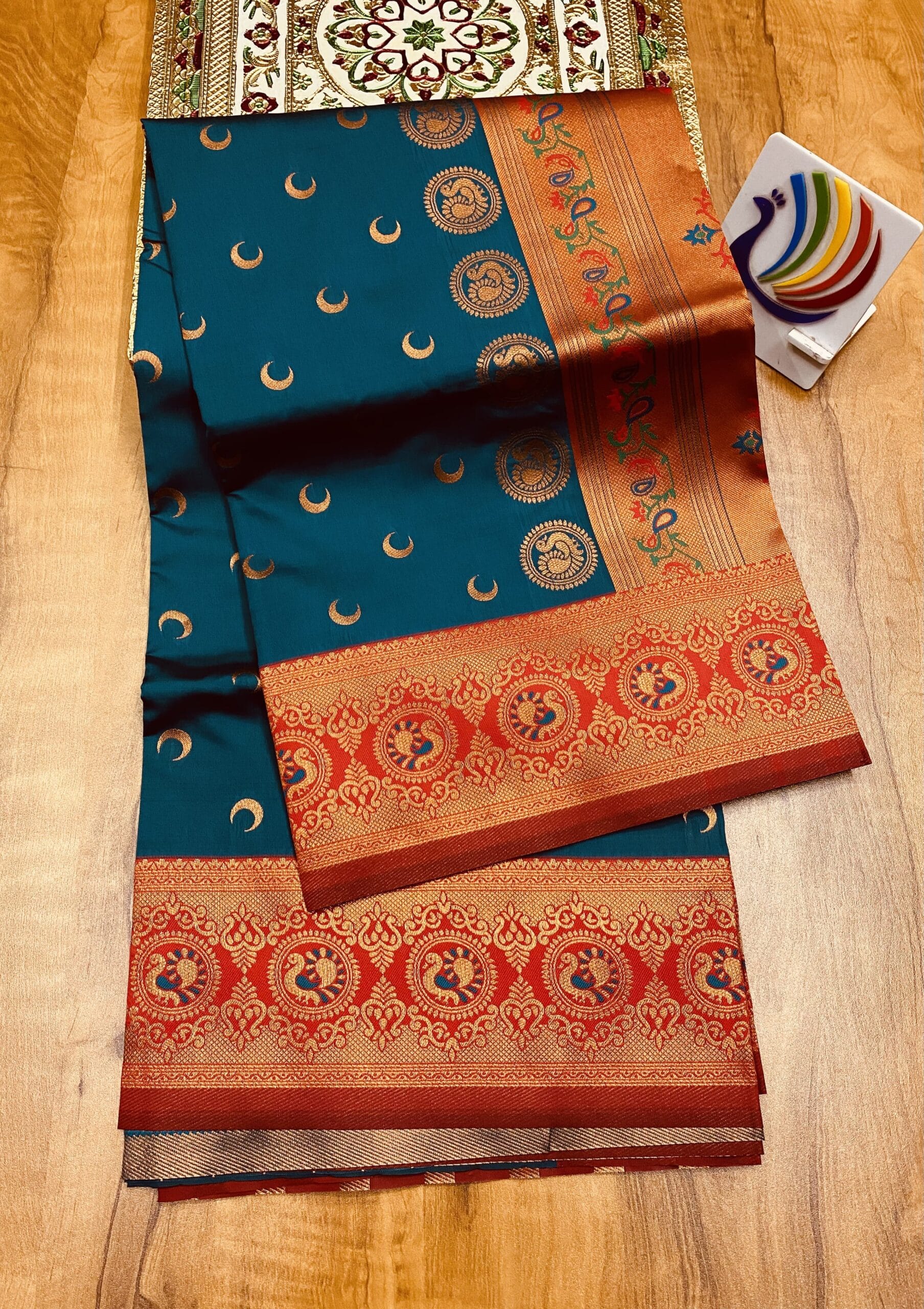 Chandrakor Brocade Paithani Rama Red Chandrakor Brocade Paithani Rama Red