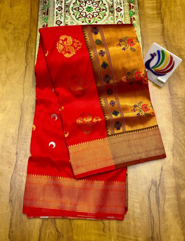 Chandrakor Brocade Paithani Red