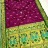 Mayuri Kadiyal Paithani Red-Purple Green