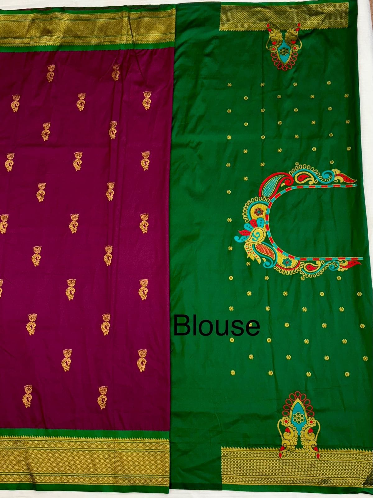 Mayuri Kadiyal Paithani Red-Purple Green BP Mayuri Kadiyal Paithani Red-Purple Green BP