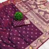 Soft Banarasi silk saree Maroon
