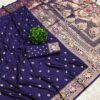 Soft Banarasi silk saree Navy Blue