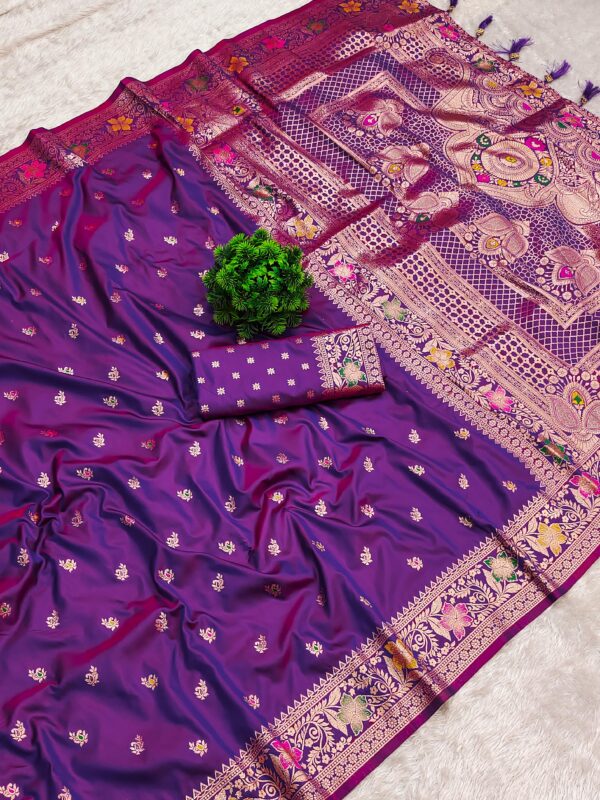 Soft Banarasi silk saree Purple