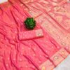 Soft Banarasi silk saree Redish Pink