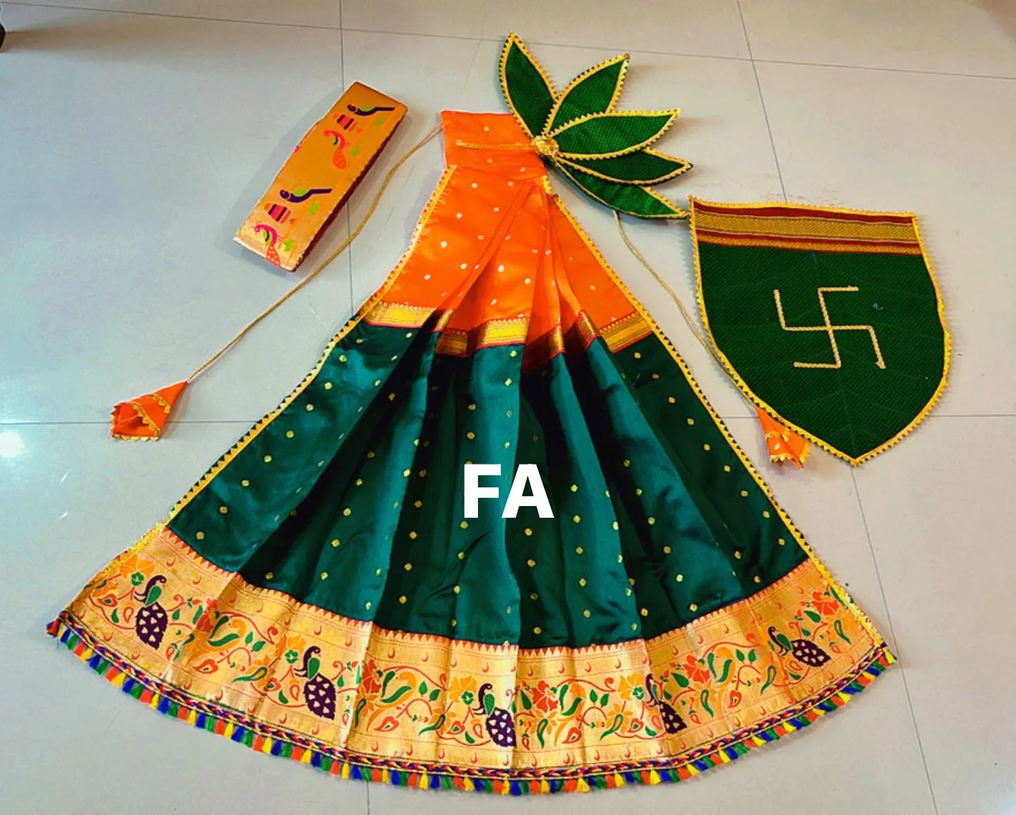 Trending Designer Gudi Vastra Green All