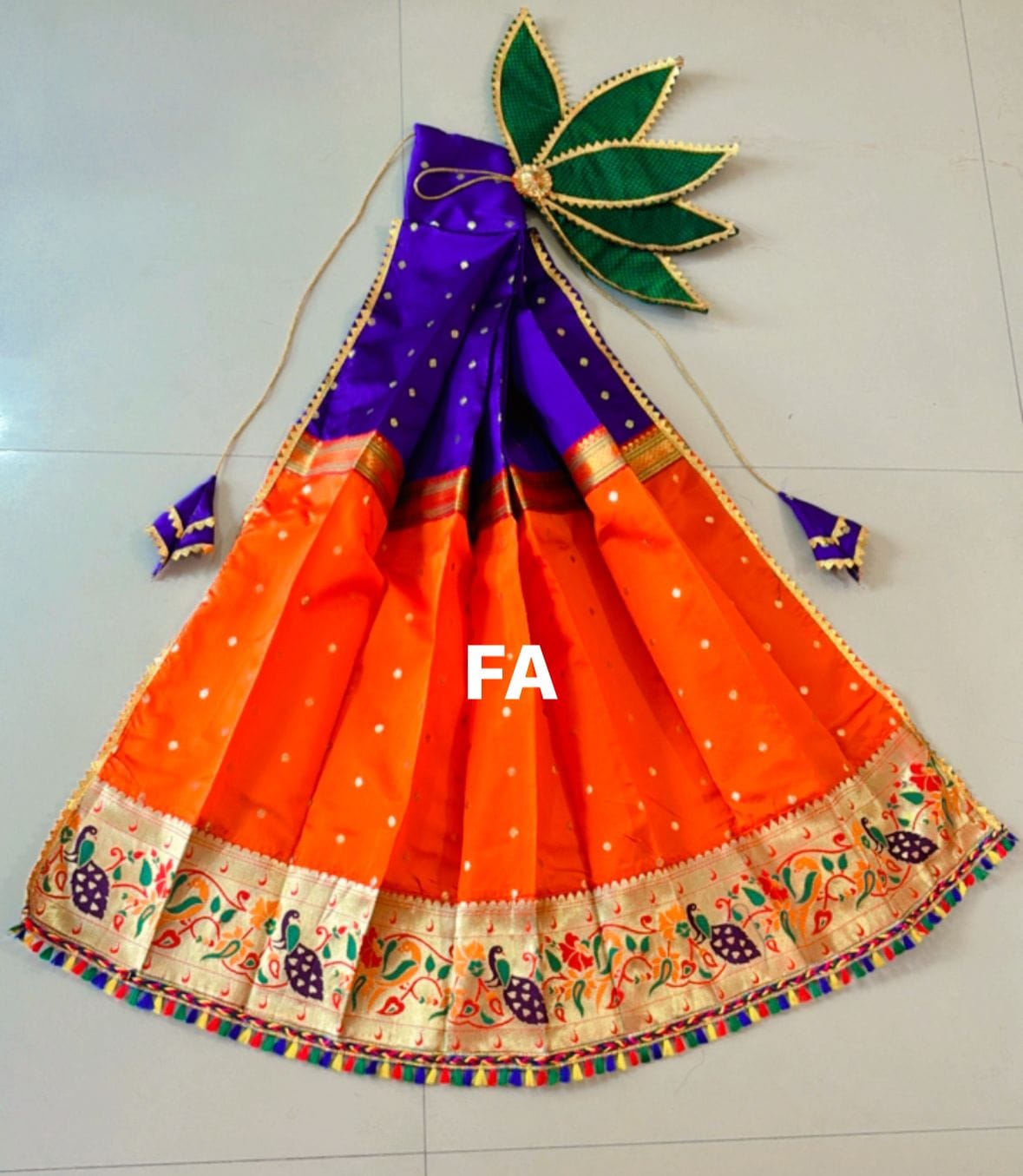 Trending Designer Gudi Vastra Orange Trending Designer Gudi Vastra Orange