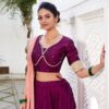 Wine Vichitra Silk Lehenga Choli Right