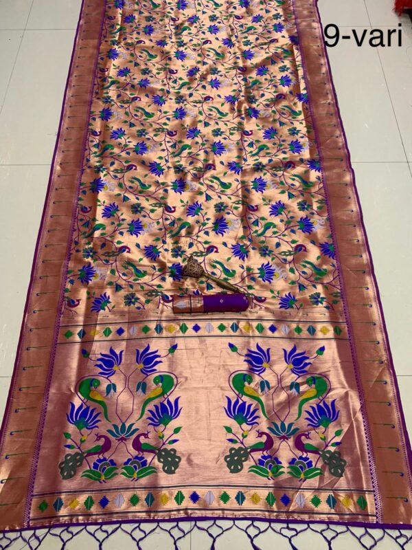 9-Yard Kanchivaram Paithani Saree Blue