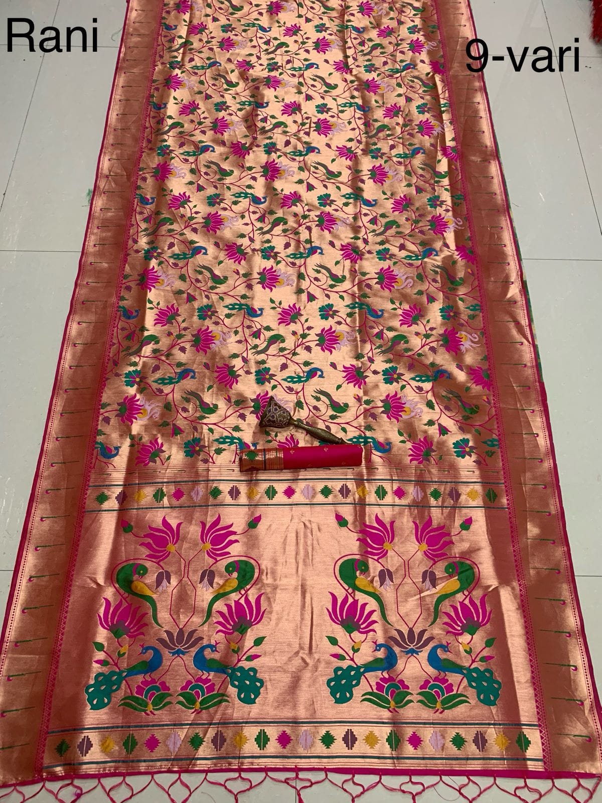 9-Yard Kanchivaram Paithani Saree Rani 9-Yard Kanchivaram Paithani Saree Rani