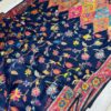 Designer Cotton Paithani Saree Blue Long