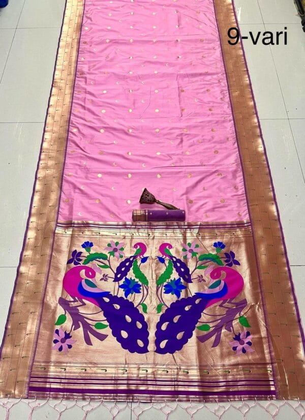 Nauvari Saree A Royal Blend Baby Pink