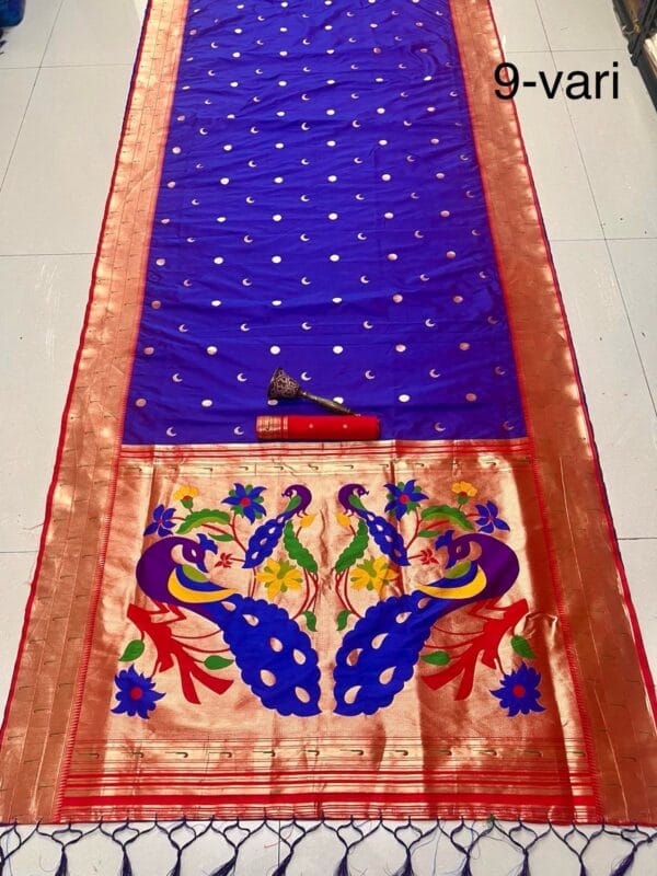 Nauvari Saree A Royal Blend Blue