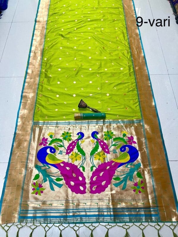 Nauvari Saree A Royal Blend Light Green