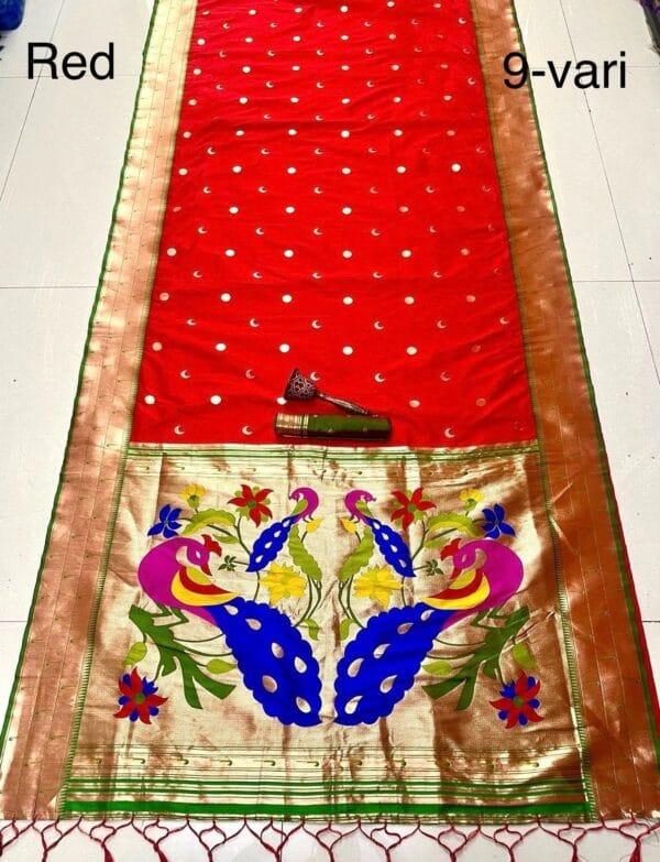 Nauvari Saree A Royal Blend Red