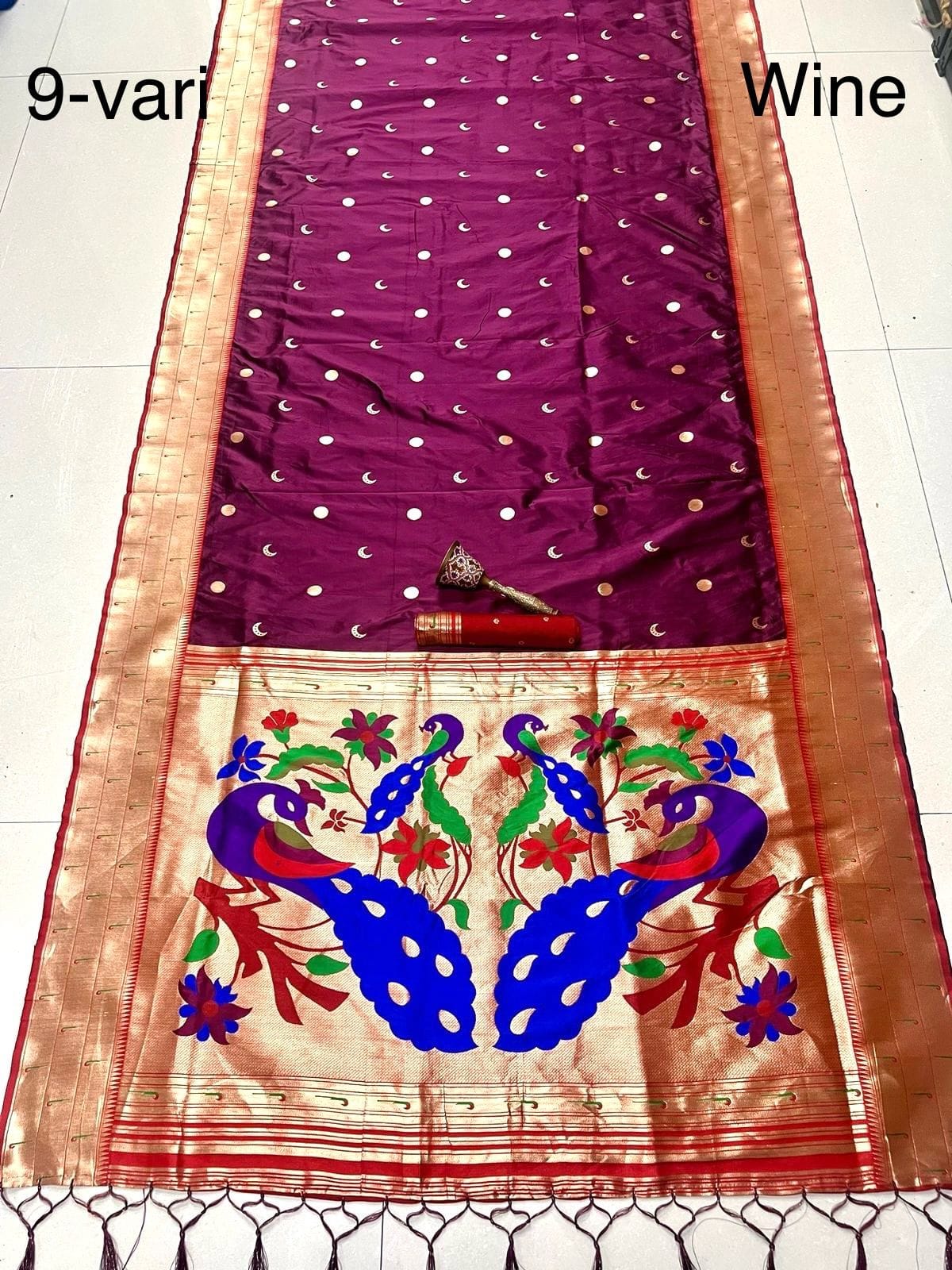 Nauvari Saree A Royal Blend Wine Nauvari Saree A Royal Blend Wine