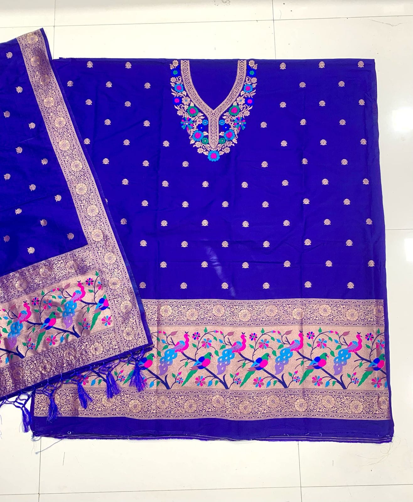 Paithani Suit Set Royal Blue (2)
