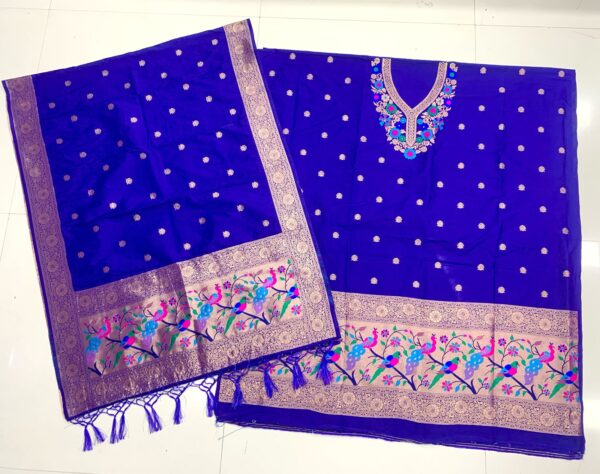 Paithani Suit Set Royal Blue