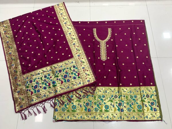 Paithani Suit Set Wine (2)