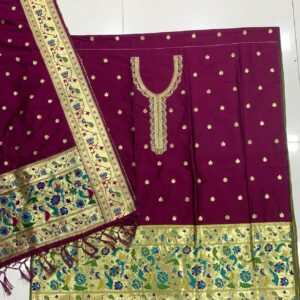 Paithani Suit Set Wine