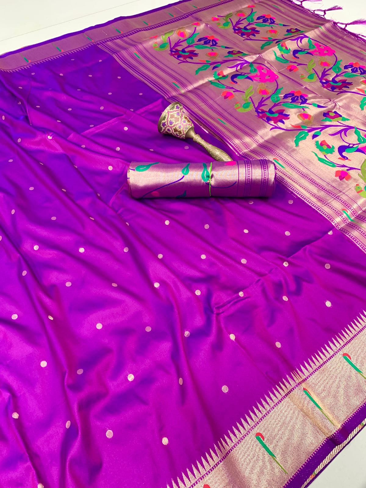 Magenta Soft Kanchipuram Paithani Silk Saree