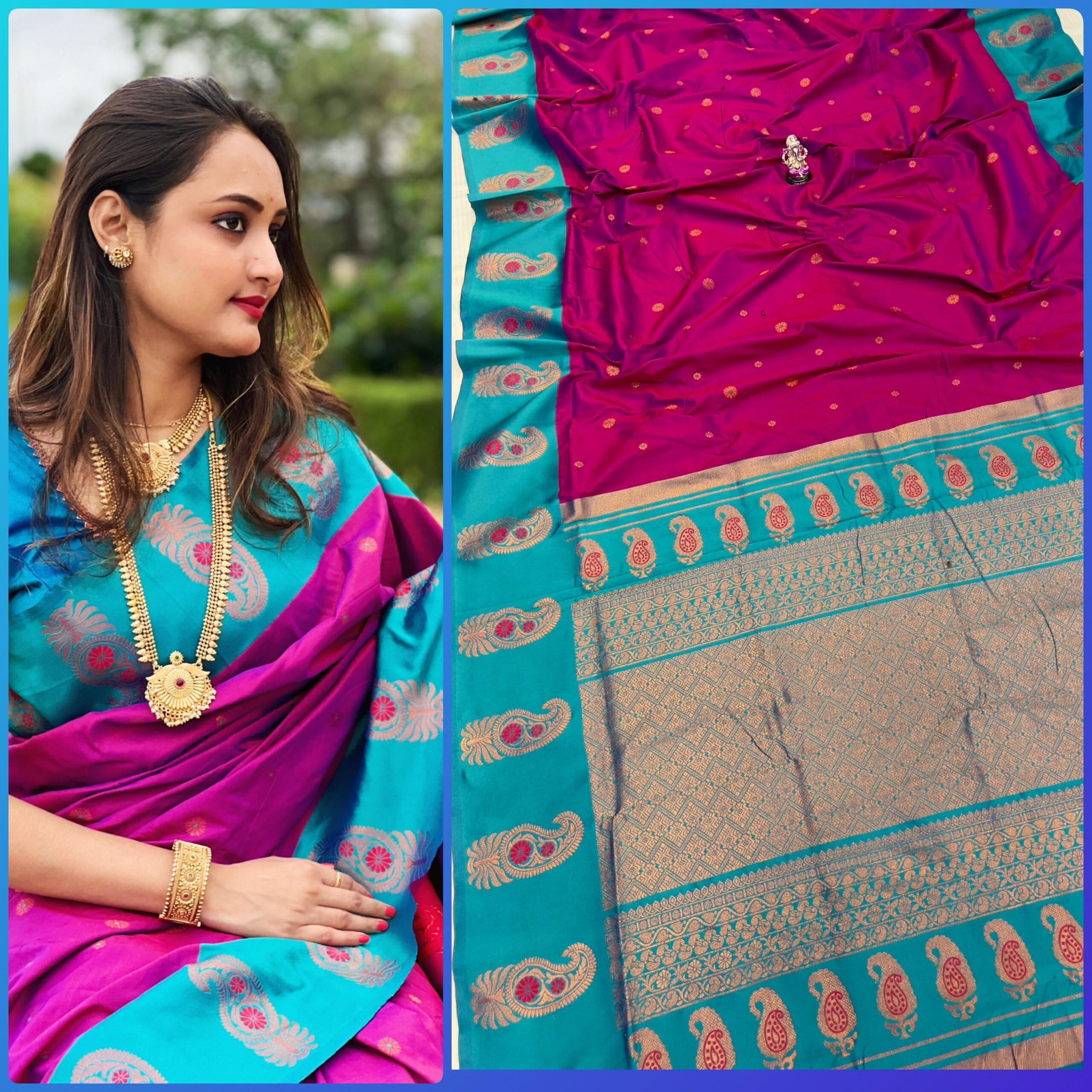 Tana Silk Brocade Paithani Sarees Main