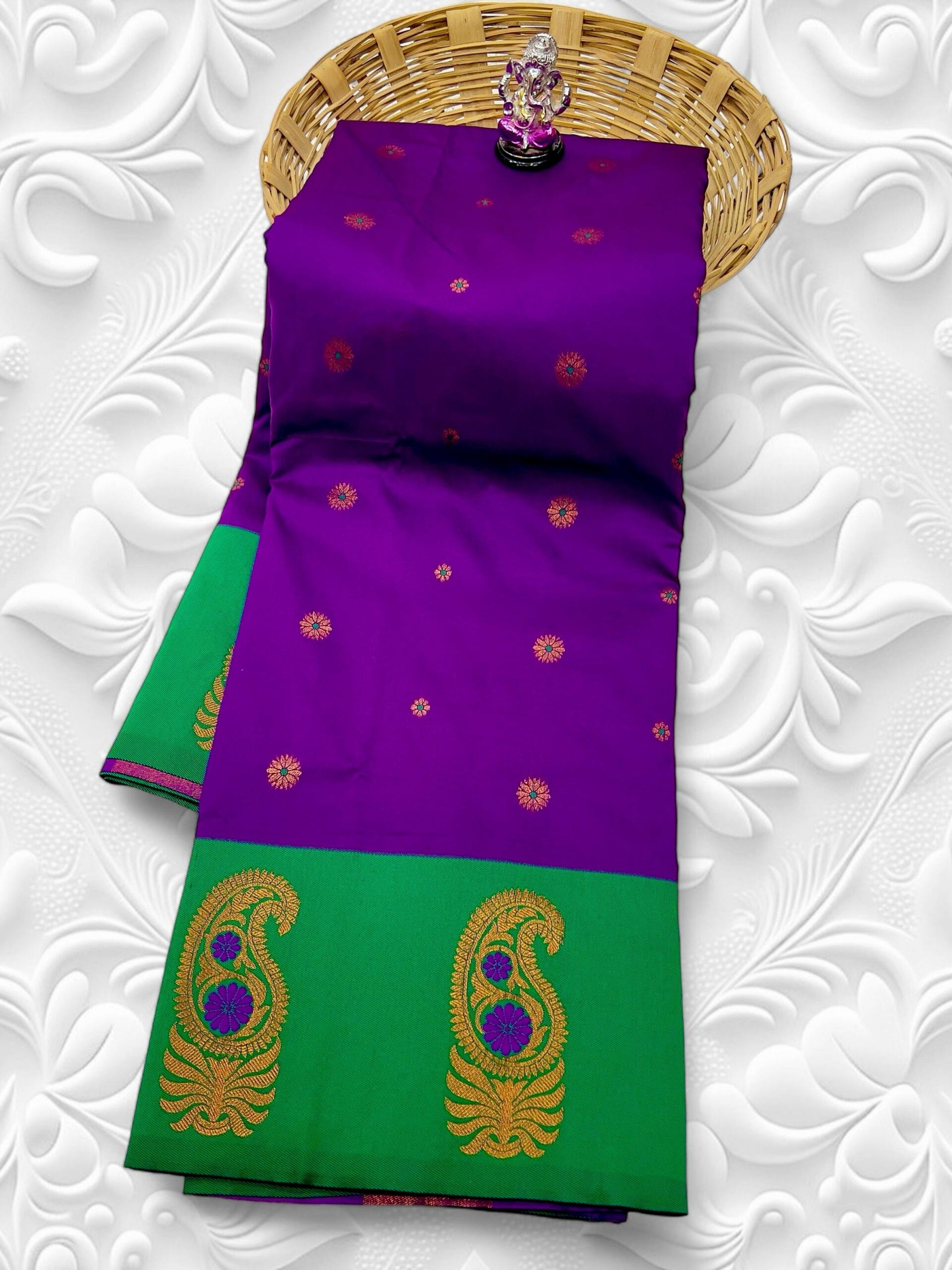 Tana Silk Brocade Paithani Sarees Purple