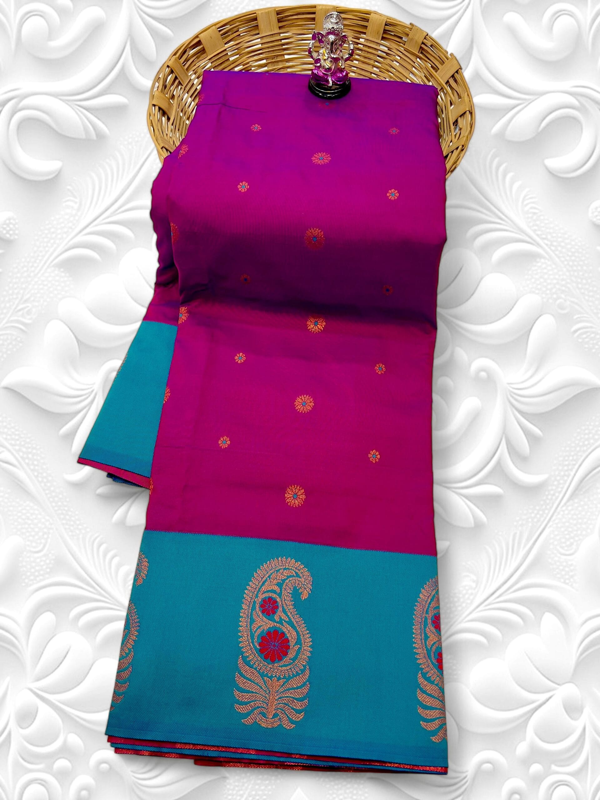 Tana Silk Brocade Paithani Sarees Red Voilet
