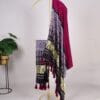 Black Maroon Printed Gaji Silk Dupatta