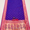 Bluish Purple Exclusive 10-Yard Pure Kanchivram Silk Saree Bluish Purple Exclusive 10-Yard Pure Kanchivram Silk Saree
