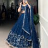 Firozi Vichitra Silk Lehenga Choli Right