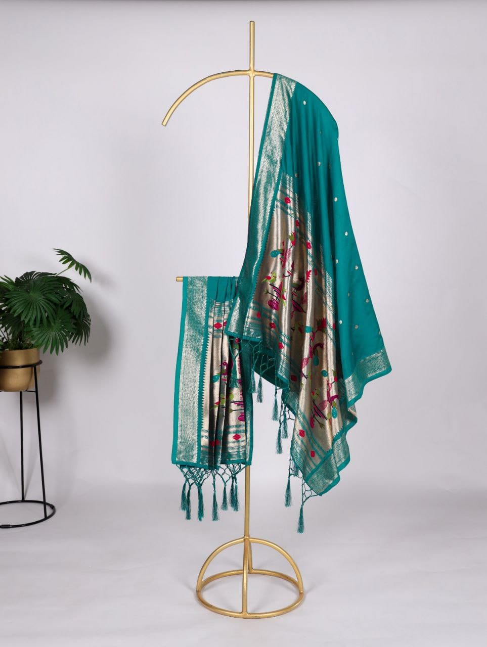 Green Jacquard Paithani Dupatta