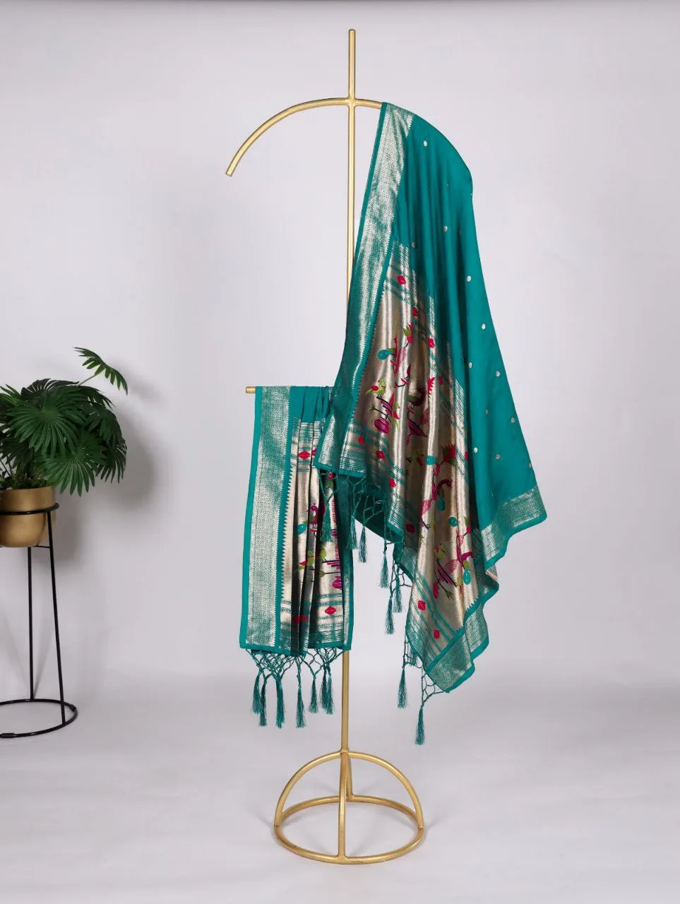 Green Jacquard Paithani Dupatta