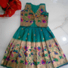 Green Paithani Jacket Frock Front