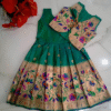 Green Paithani Jacket Frock Side