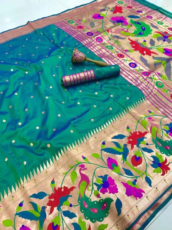 Green Soft Kanjivaram Pethani Silk Saree