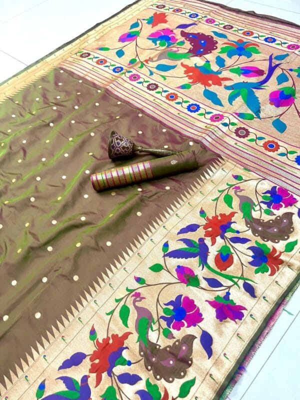 Grey Soft Kanjivaram Pethani Silk Saree