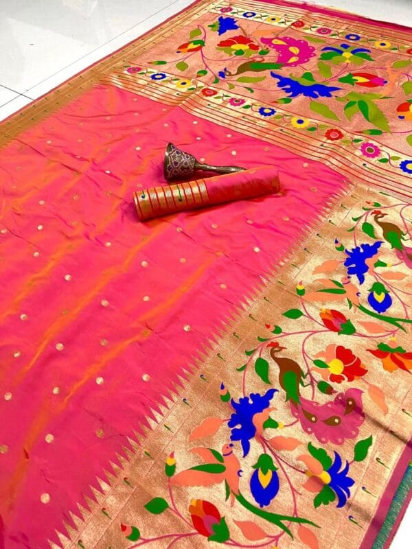 Light Pink Soft Kanjivaram Pethani Silk Saree