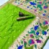 Lime Green Soft Kanjivaram Pethani Silk Saree Lime Green Soft Kanjivaram Pethani Silk Saree