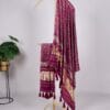 Maroon Printed Gaji Silk Dupatta