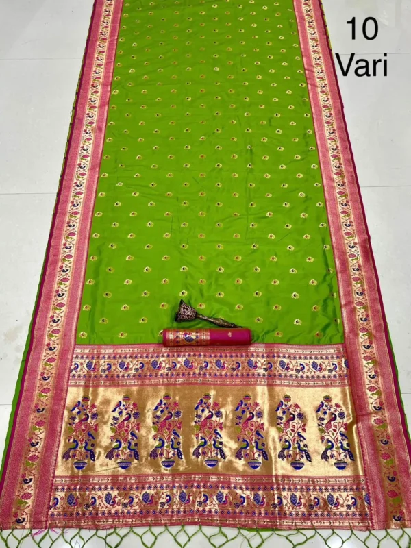 Mehendi Exclusive 10-Yard Pure Kanchivram Silk Saree