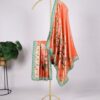 Orange Paithani Jacquard Silk Dupatta