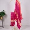 Orange Printed Gaji Silk Dupatta
