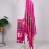 Pink Printed Gaji Silk Dupatta