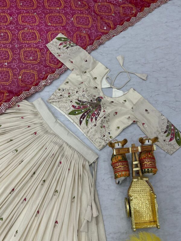 Pink Tissue silk lehenga choli Org1
