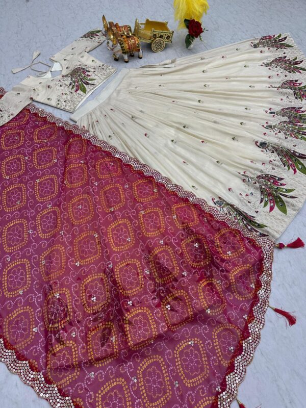 Pink Tissue silk lehenga choli Org2