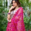 Pink Tissue silk lehenga choli Zoom