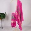 Pinkish Printed Gaji Silk Dupatta